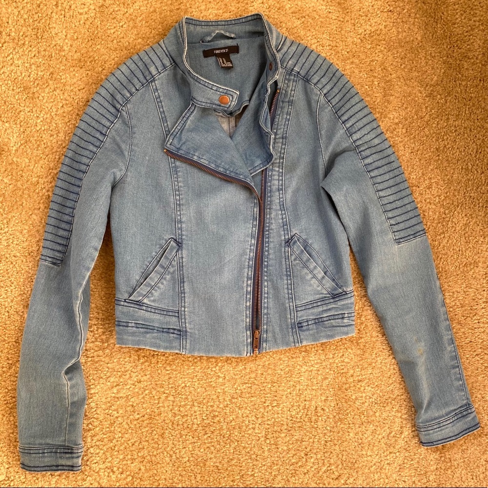 Denim biker style jacket
